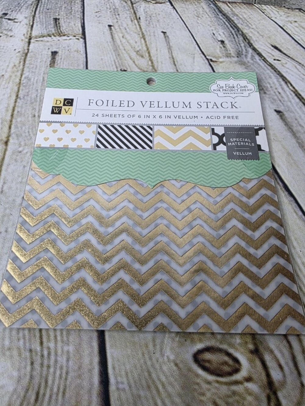 DCWV Foiled Vellum Stack 6x6 24 Sheets